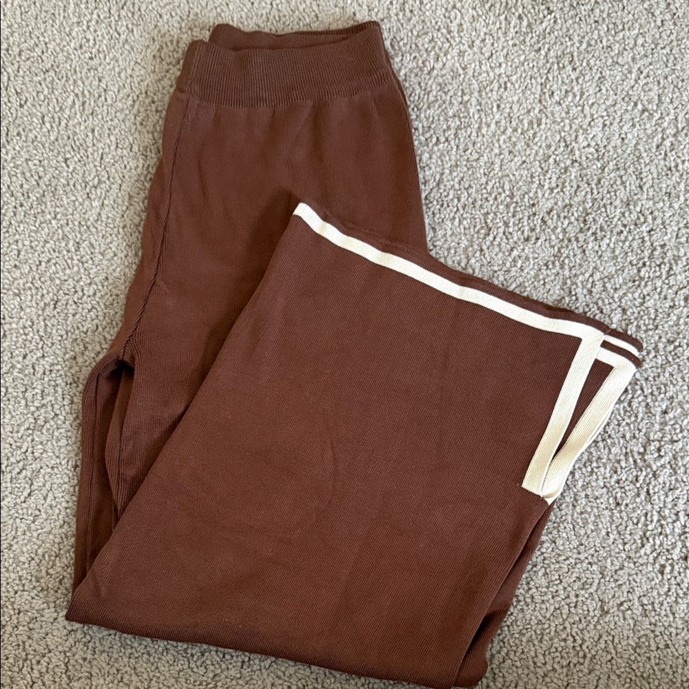 Brown Kids Bottoms with White Trim